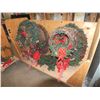 Image 1 : Large Wooden Storage Cart On Wheels w/ Assorted Christmas Wreaths