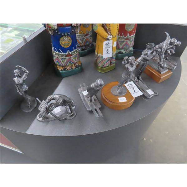 7-Ricker Pewter Figurines - 7 X $