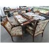 Image 2 : Mission Mahogany Carved Pedestal Dining Table w/6 Chairs