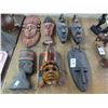 Image 1 : 7-Wooden African Masks - 7 X $