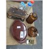 Image 1 : Vintage Cast Switch Plates, Amber Jars, Leather Care Kit