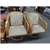 Image 1 : Rattan Rolling Chairs - Pair