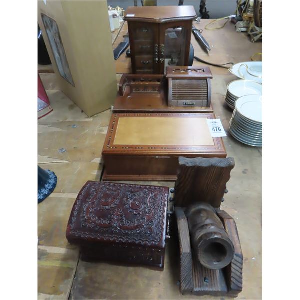 Jewelry, What Not Boxes, Wooden Cannon