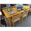 Image 2 : Oak Dining Table w/4 Padded Ladderback Chairs