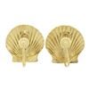 Image 5 : Vintage 14K Yellow Gold Detailed Polished Seashell Shell Screw Back Earrings