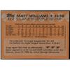 Image 2 : 1988 TOPPS MATT WILLIAMS ROOKIE CARD