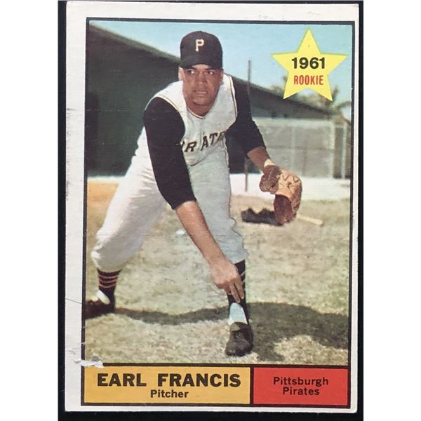 1961 TOPPS EARL FRANCIS ROOKIE CARD