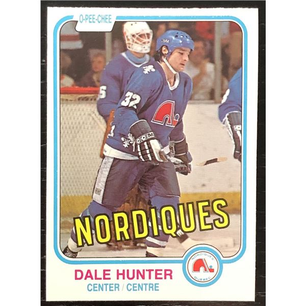 1981-82 O-PEE-CHEE DALE HUNTER ROOKIE CARD