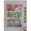 Image 1 : Canada Bills Uncirc (3): - 1979 $5 Bill : Lawson/Bouey #30192981878 - 1991 $20 Bill : Thiessen/Crow 