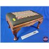 Image 1 : Crewel Floral Embroidered Footstool (11"H x 18"W x 12-1/2"D) (SEE PICS!)  (Listing & Descriptions ar