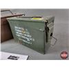 Image 2 : Military Metal Ammo Boxes (2) : - Brown (7-1/2"H x 6"W x 12"D) - Green (7"H x 4"W x 11"D)  (SEE PICS