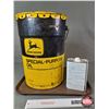 Image 4 : Vintage John Deere 5 Gallon Pail & 1 Quart Tin (Pail Measures: 16-1/2"H x 12" Dia) (SEE PICS!)