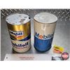 Image 1 : MOBIL OIL TINS (2) : Special & Regular (6-1/2"H x 4"Dia) (SEE PICS!)