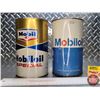 Image 2 : MOBIL OIL TINS (2) : Special & Regular (6-1/2"H x 4"Dia) (SEE PICS!)