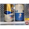 Image 3 : MOBIL OIL TINS (2) : Special & Regular (6-1/2"H x 4"Dia) (SEE PICS!)