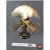 Image 2 : Antique Electric Fan (Brass Blade) (Cast Iron Base) (20"H) (Heavy) (Works)(SEE PICS!)