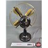 Image 5 : Antique Electric Fan (Brass Blade) (Cast Iron Base) (20"H) (Heavy) (Works)(SEE PICS!)