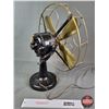 Image 6 : Antique Electric Fan (Brass Blade) (Cast Iron Base) (20"H) (Heavy) (Works)(SEE PICS!)