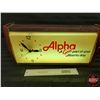 Image 2 : Light Up Clock "Alpha - A Good part of your Alberta day" (10-1/2"H x 20"L x 3-1/2"D) (Note : Crack) 