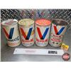 Image 1 : VALVOLINE OIL TINS (4) : Valvomatic ATF (Cardboard), Racing Motor Oil, Motor Oil (Cardboard) & Motor