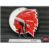 Image 1 : Enamel Single Side "RED INDIAN" Sign (14" x 12") (SEE PICS!)  (NOTE: This Sign has not been authenti
