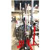 Image 2 : WEIGHT PLATE STORAGE RACK AND ASSORTED BARBELLS