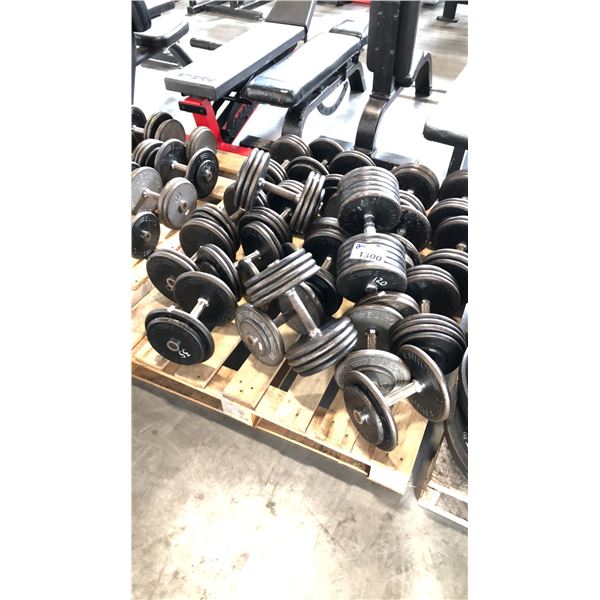 LOT OF ASSORTED DUMBBELLS