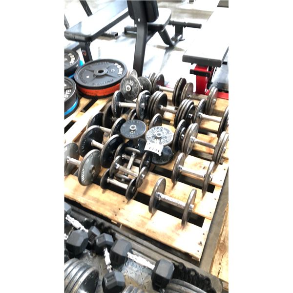 LOT OF ASSORTED DUMBBELLS