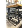 Image 2 : NATURAL LIVE EDGE 48"W X 28"D X 44"H WOODEN TOP BLACK METAL BASE BAR HEIGHT RESTAURANT TABLE