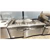 Image 2 : SUPREME FOOD EQUIPMENT CO STAINLESS STEEL MOBILE 2 SECTION 2 DOOR COMMERCIAL STEAM TABLE WITH