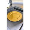 Image 2 : 2 STACKS OF 13" COMMERCIAL RESTAURANT GOLD DECORATIVE UNDER PLATES