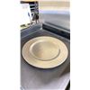 Image 2 : 2 STACKS OF 13" COMMERCIAL RESTAURANT SILVER DECORATIVE UNDER PLATES