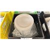 Image 2 : 2 PLASTIC CRATES OF 9" WHITE COMMERCIAL RESTAURANT PLATES *CRATES INCLUDED*