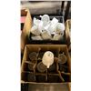 Image 2 : 4 PLASTIC CRATES OF ASSORTED COMMERCIAL GLASS JARS / VASES, & 2 BOXES OF COMMERCIAL CANDLE HOLDERS