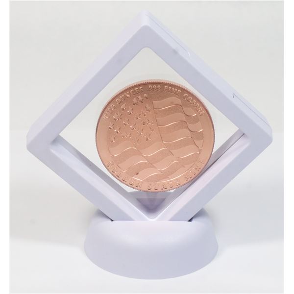 2-OZ GSM COPPER EAGLE ROUND IN FLOATING DISPLAY