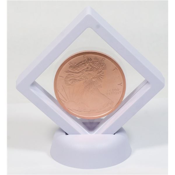 2-OZ WALKING LIBERTY COPPER ROUND IN FLOATING