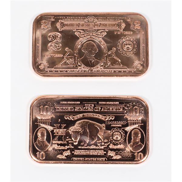 "$2" GEORGE WASHINGTON 1-OZ 999 FINE COPPER BAR