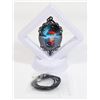 Image 2 : ELEGANT NORTHERN LIGHTS OVAL PENDANT NECKLACE IN