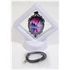 Image 2 : ELEGANT NORTHERN LIGHTS OVAL PENDANT NECKLACE IN