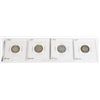 Image 1 : FOUR CANADIAN SILVER 10 CENT COINS