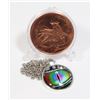 Image 2 : 1-OZ DRAGON COPPER ROUND IN CAPSULE WITH EASEL