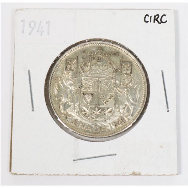 1941 CANADA SILVER HALF DOLLAR 0.3-OZ OF SILVER