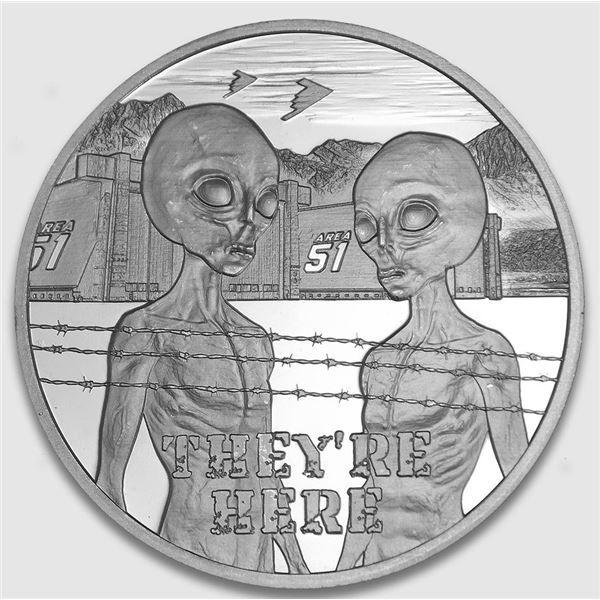 ALIEN 1-OZ SILVER ROUND "THEY'RE HERE"