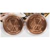 Image 3 : TWO 1-OZ .999 PURE COPPER ROUNDS IN CAPSULES,