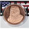 Image 1 : TRUMP HUGGING FLAG 1-OZ COPPER ROUND, PROOF LIKE