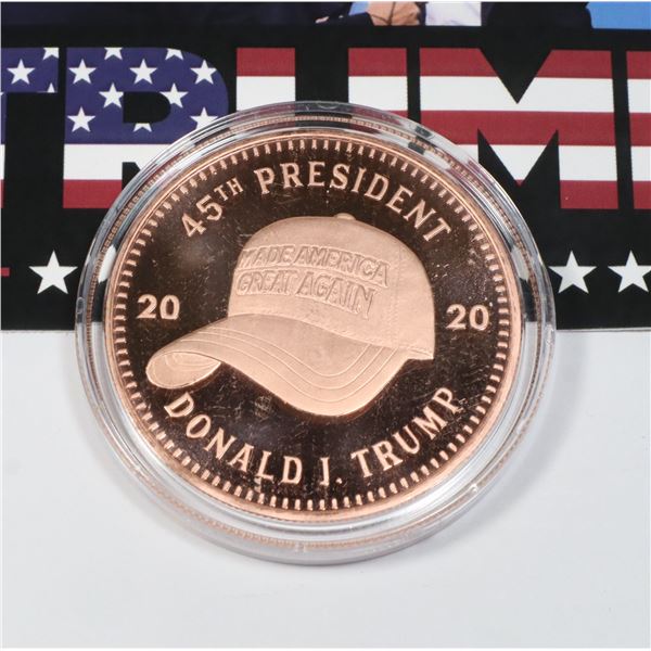 TRUMP MAGA HAT 1-OZ COPER ROUND, PROOF LIKE