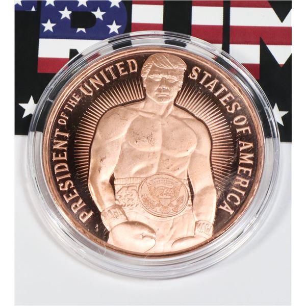TRUMP FIGHTER 1-OZ COPER ROUND, PROOF LIKE