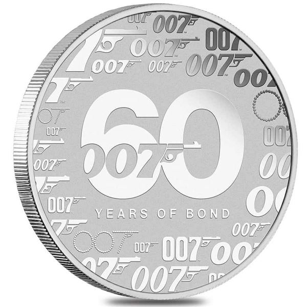 1-OZ 2022 JAMES BOND 60 YEARS OF BOND SILVER COIN