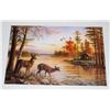 Image 1 : VIBRANT YELLOW VINTAGE WILDLIFE CANVAS PRINT