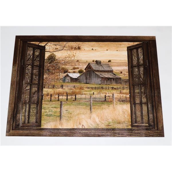 FARMHOUSE OLD BARN WALL ART RUSTIC LANDSCAPE